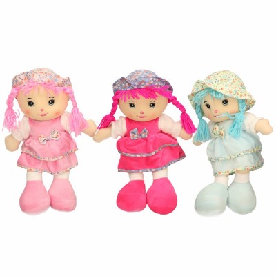 36cm Bow RAG Dolls 3 Asstd (12)