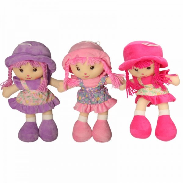 36cm Flower Print RAG Dolls 3 Asstd (12)