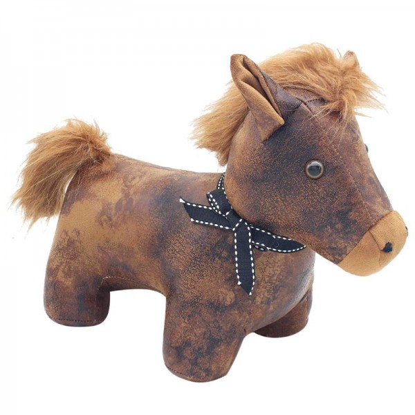 Faux Leather Pony Doorstop (3)