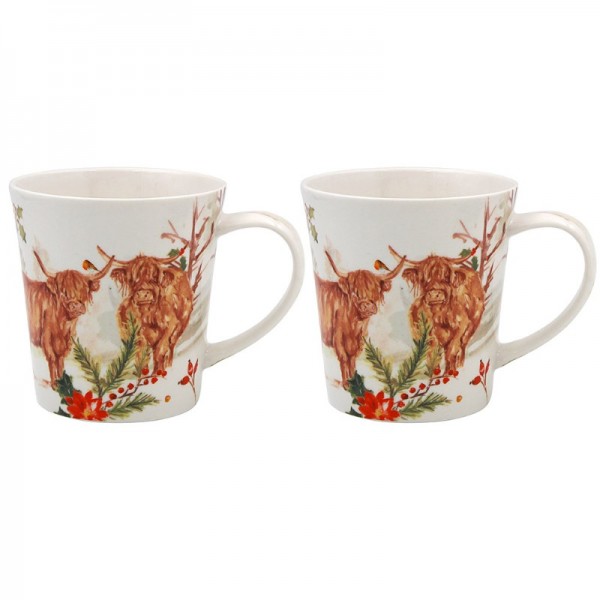 Highland Cow Mugs 2 Set (3)