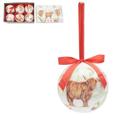 Highland Cow Baubles 6 Set (6)