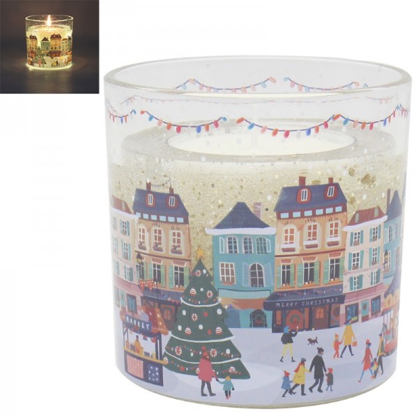 Xmas Tinsel Town LED Candle  (6)