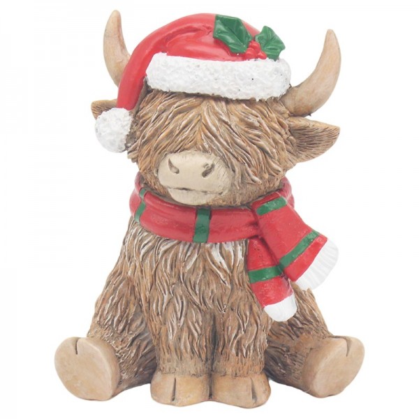 Sitting Xmas Highland Cow (6)