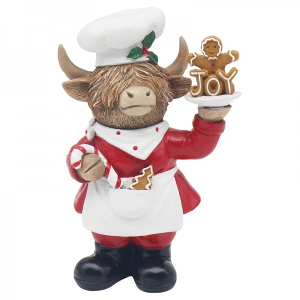 Xmas Highland Cows Chef 16cm (6)