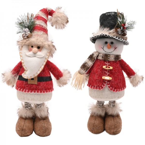 Santa & Friends Standing Santa & Snowman 61cm  (4)