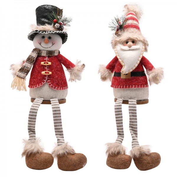 Santa & Friends Sitting Santa & Snowman 61cm  (4)