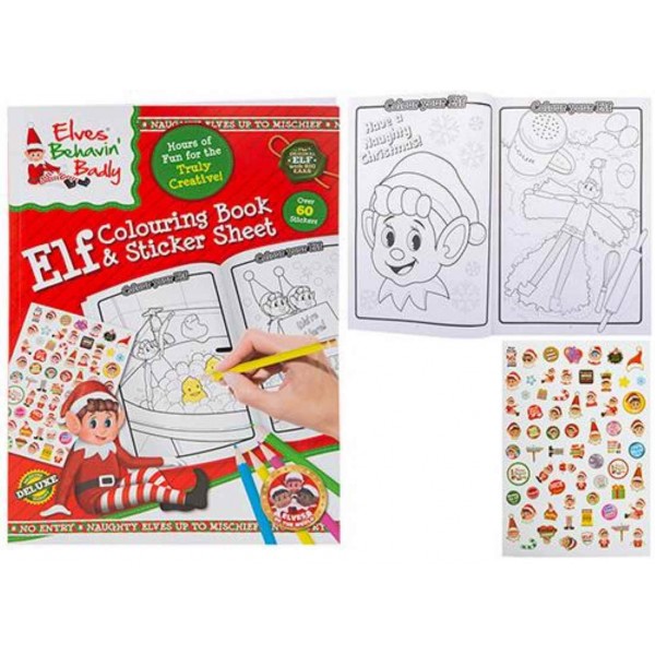 Xl Elf Colouring Book With Sticker Sheet (16)       