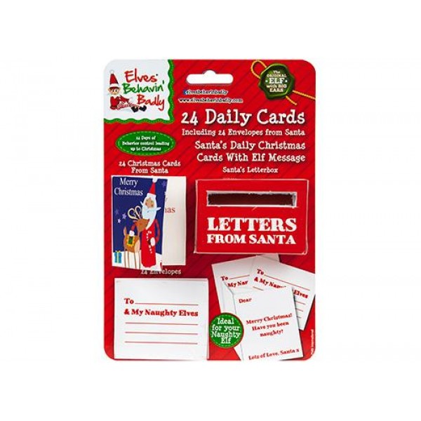 24 Xmas Cards Santa W/env & Letter Box (24)