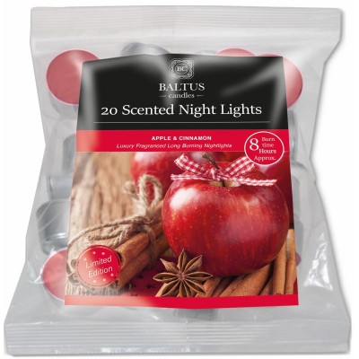 20 Bagged 8hr Burn Night-lights Scented Apple & Cinnamon