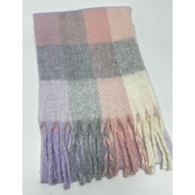 Ladies Multi Check Scarf With Tassel (6)