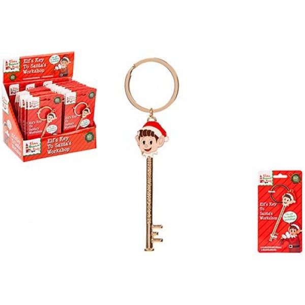 4"X1" Elf Design Diecast Key To Santas Workshop On Card (30)