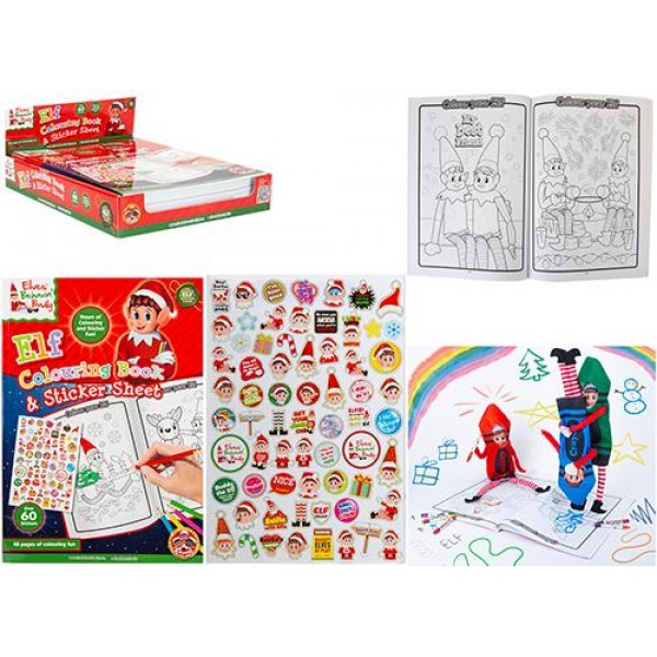 Xl Elf Colouring Book With Sticker Sheet (16)           