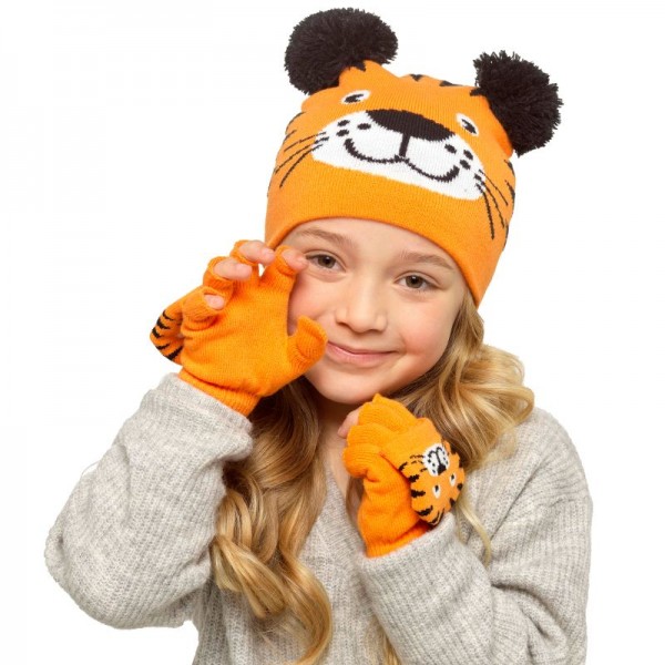 Kids Tiger Hat & Mitten Set (12)- Zero Vat