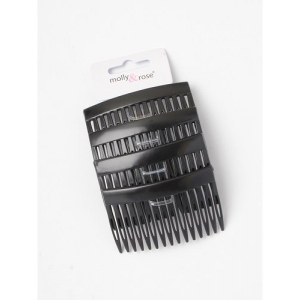 Card of 4 Black Combs 7cm