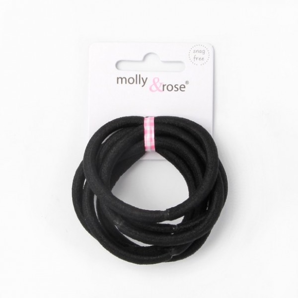 High Quality Elastics - Black - 5mm Thick - Card of 6