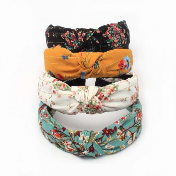 3cm Wide Floral Knotted Top Aliceband (4)