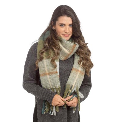 Ladies Green Check Scarf (6)