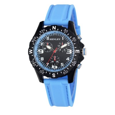 Henley Ladies Fashion Watch Blue Silicone Strap (1)