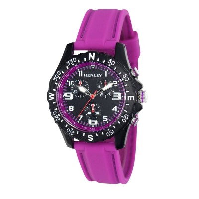 Henley Ladies Fashion Watch Purple Silicone Strap (1)