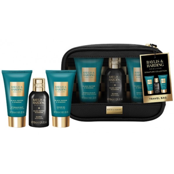 Black Pepper & Ginseng Men's Travel Bag Gift Set (4)
