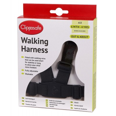 Walking Harness With Rein - Black