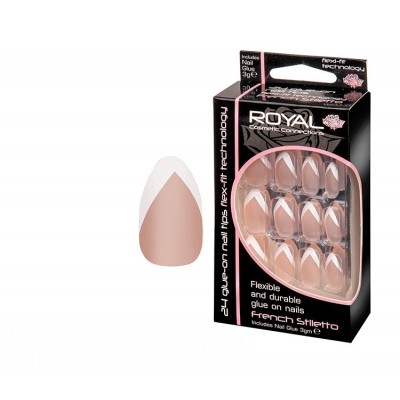 24 French Manicure Stileto Nails & 2g Glue (6)