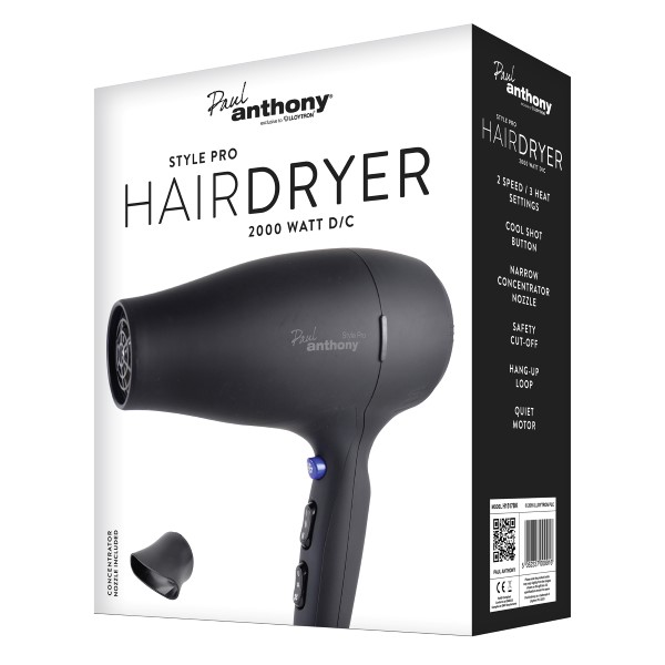 Paul Anthony Style Pro 2000w Hairdryer Black