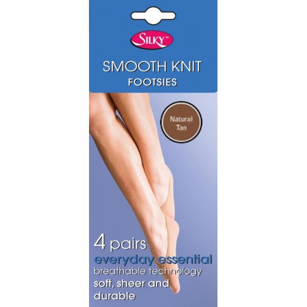 Smooth Knit Footsies 4pp One Size - Natural Tan