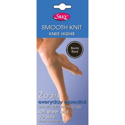 Smooth Knit Knee High 2pp One Size - Barely Black Smooth Knit Knee High 2pp One Size - Barely Black