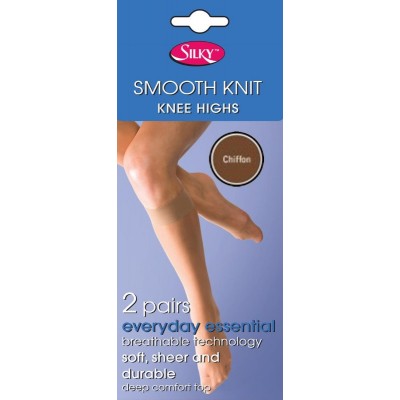 Smooth Knit Knee High 2pp One Size - Chiffon Smooth Knit Knee High 2pp One Size - Chiffon