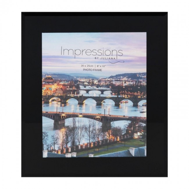 8" X 10" Impressions Plain Black Glass Photo Frame IMPRESSIONS