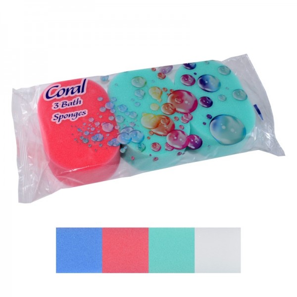 Coral - 3pk Body Sponge - 10