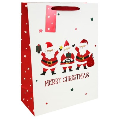 Merry Xmas Santa White Kraft Xl Bag  (12)