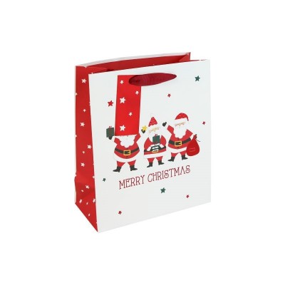Merry Xmas Santa White Kraft Med Bag (12)