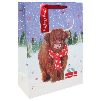 Highland Cow White Kraft Xl Bag  (12)
