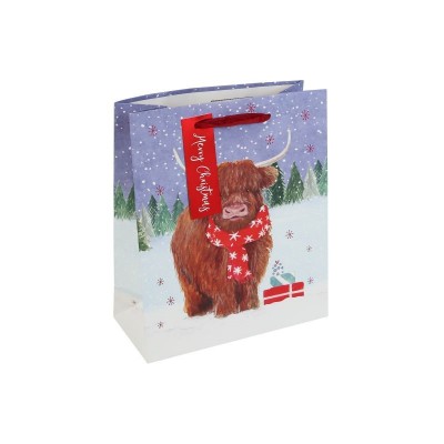 Highland Cow White Kraft Med Bag  (12)