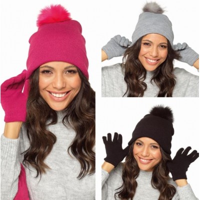 Ladies Bobble Hat & Touchscreen Gloves (12)