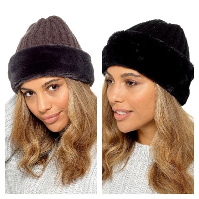Ladies Hat Faux Fur Trim (12)