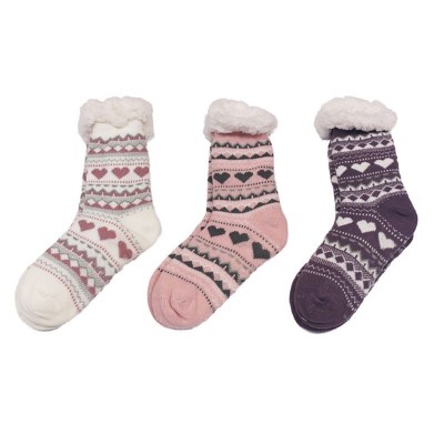 Ladies Socks 3a Wht/pnk/ppl (12)