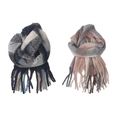 Ladies Scarf White/grey (6)