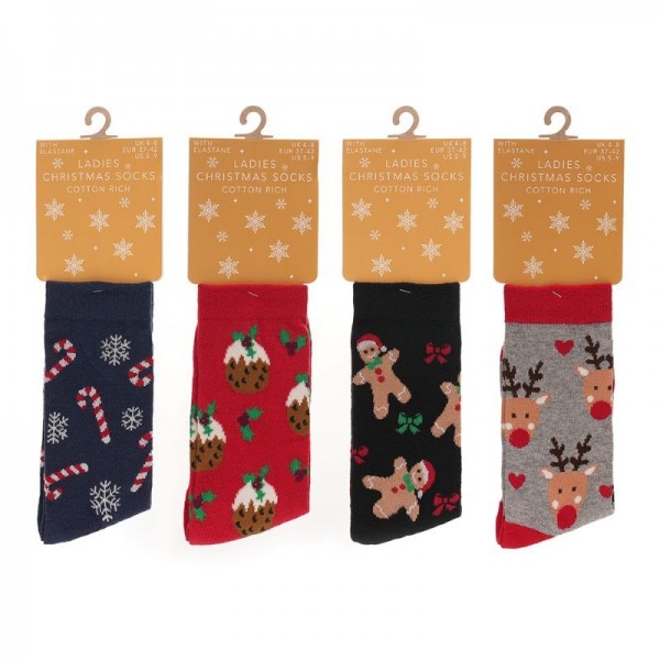 Ladies Christmas Design Socks (12)