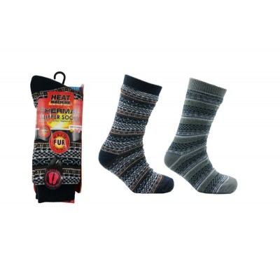 Hm Mens Fur Lined Aztec Sock (12)