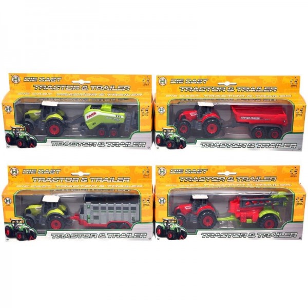 Dc Farm Tractor & Trailer 4 Asstd (6)