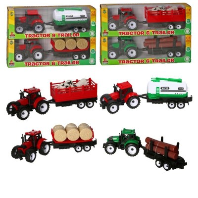 Farm Tractor With Trailer  4 Asstd (12)