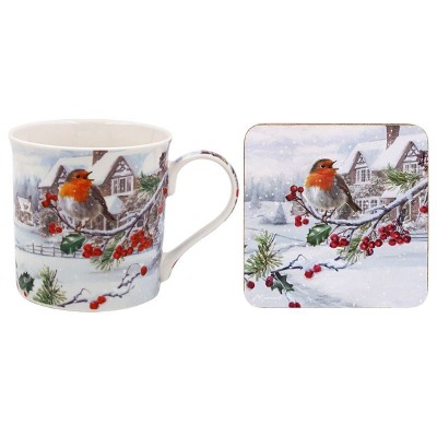 Christmas Robins Mug & Coaster (6)