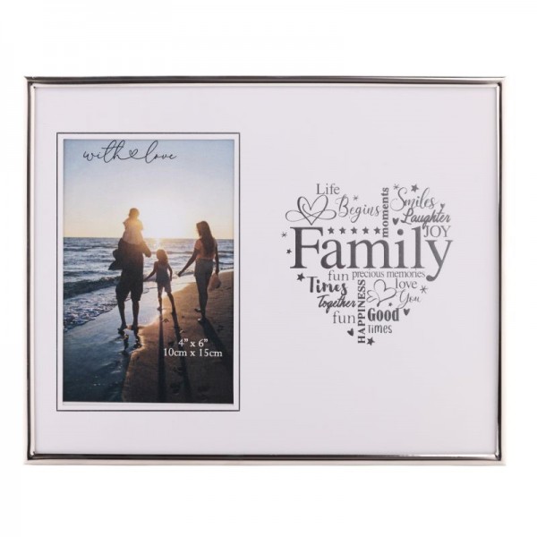 With Love Silver Heart Frame 4x6 - Family (4)